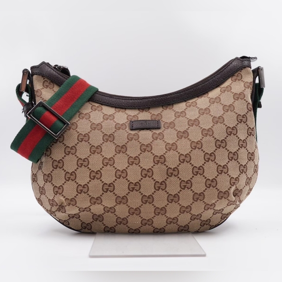 Gucci Handbags - ❌️❌️SOLD❌️❌️BD41❤️ GUCCI Monogram Web Halfmoon Crossbody Bag